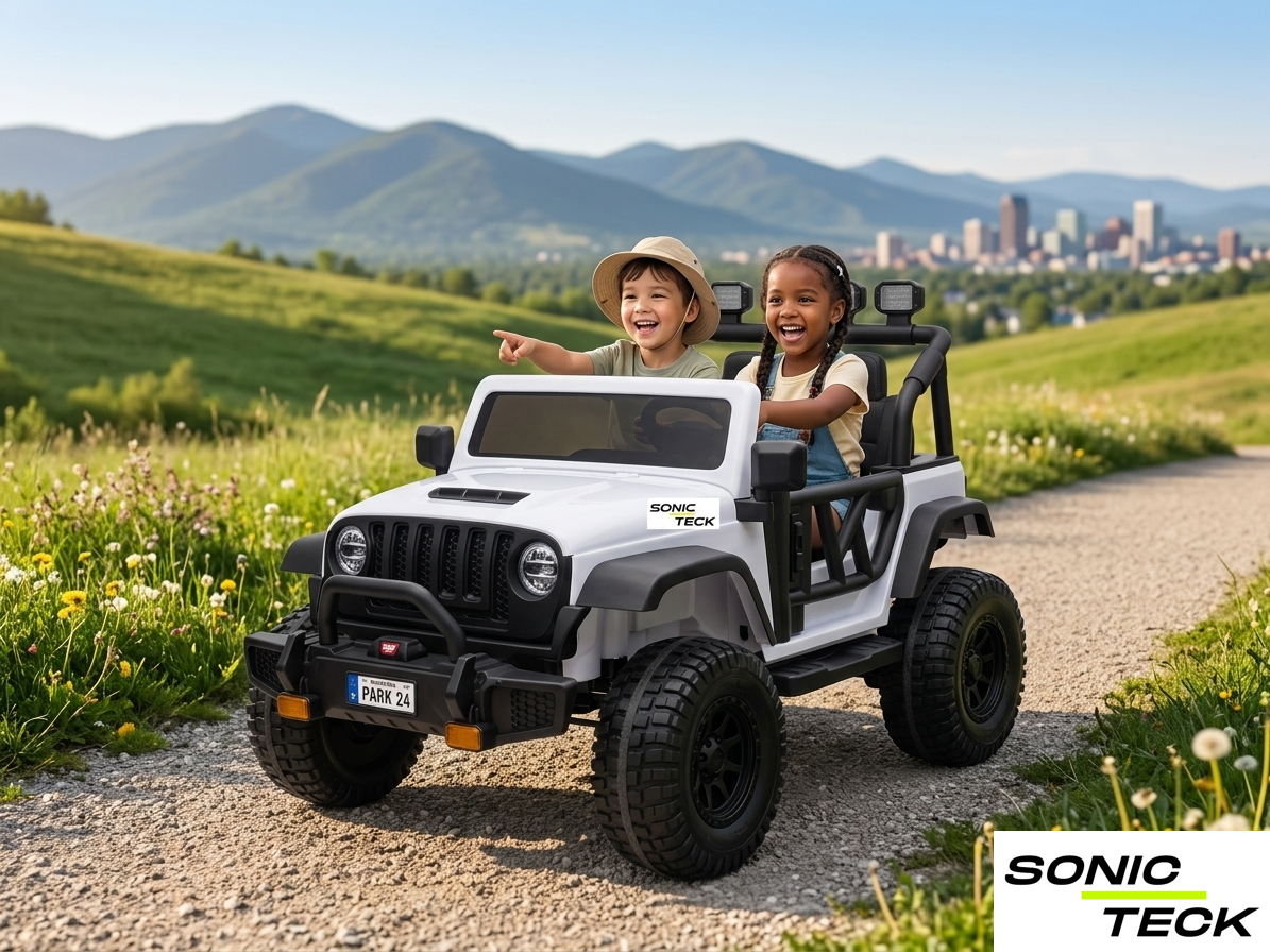 Lifted Monster Jeep 24V SonicTeck better than Power Wheels