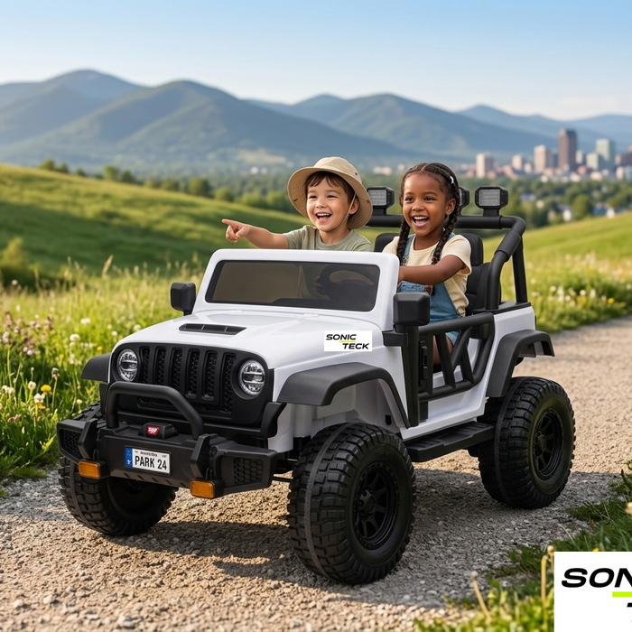 Lifted Monster Jeep 24V SonicTeck better than Power Wheels