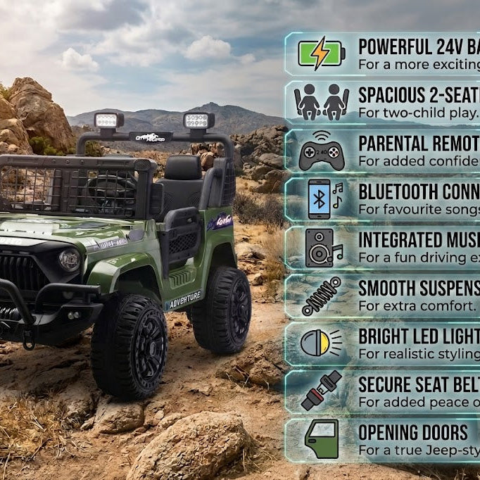 24V Jeep two seater specs 