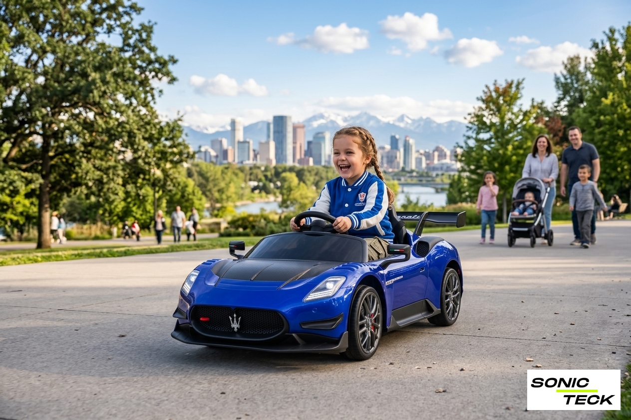 Maserati MC20 GT2 24V ride-on car for kids with LED lights and rubber tires