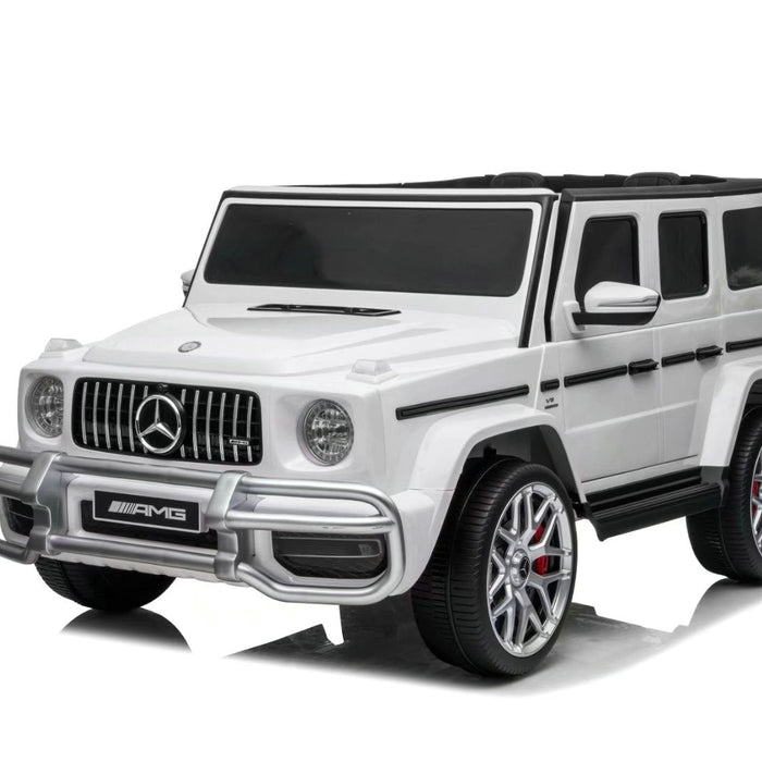 Officially licensed Mercedes G-Wagon 24V ride-on car for kids with suspension and parental remote control.