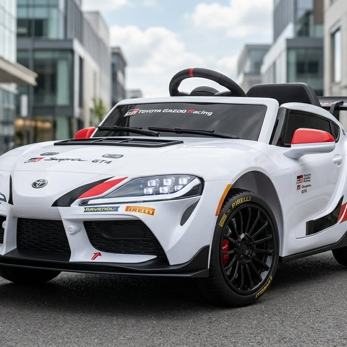 Toyota Supra kids ride-on car from SonicTeck Canada, featuring sporty styling for young car enthusiasts.