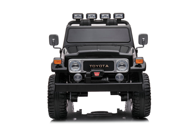 1974 Toyota LandCruiser 24V Ride-On Car – 2-Seater 4X4 SUV with Off-Road Suspension, Rubber Tires, Official Toyota Licensing, Working Headlights for Kids