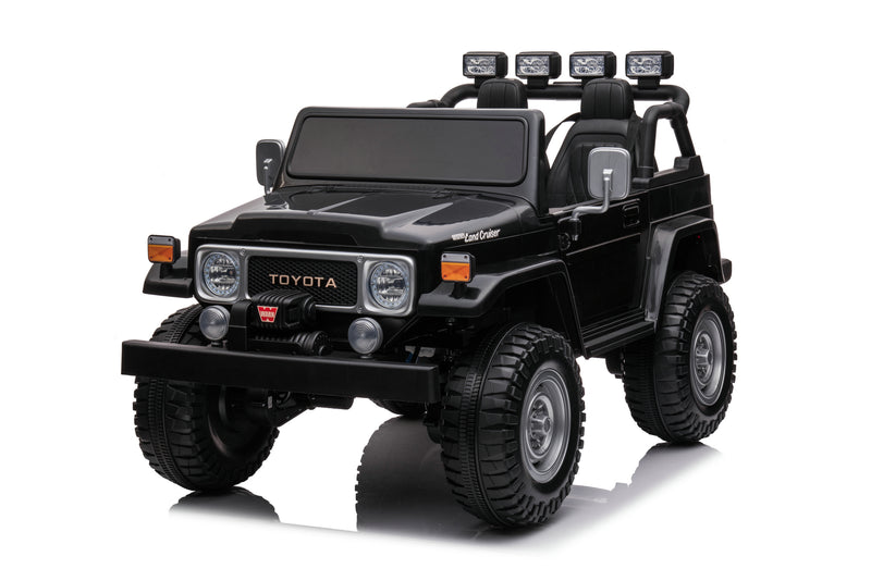 1974 Toyota LandCruiser 24V Ride-On Car – 2-Seater 4X4 SUV with Off-Road Suspension, Rubber Tires, Official Toyota Licensing, Working Headlights for Kids