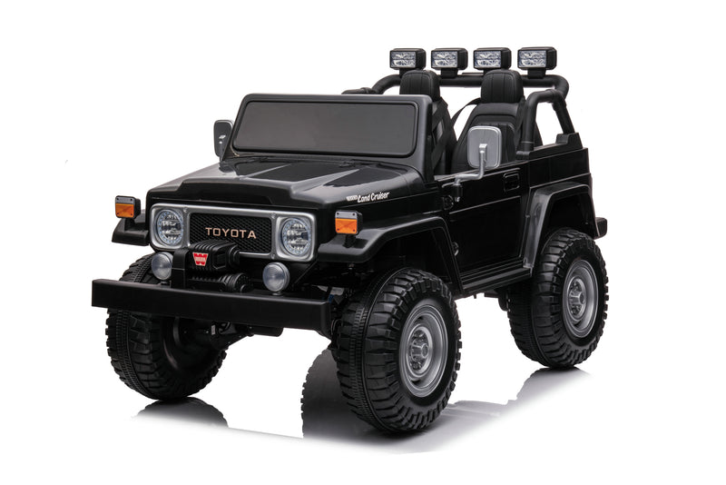 1974 Toyota LandCruiser 24V Ride-On Car – 2-Seater 4X4 SUV with Off-Road Suspension, Rubber Tires, Official Toyota Licensing, Working Headlights for Kids