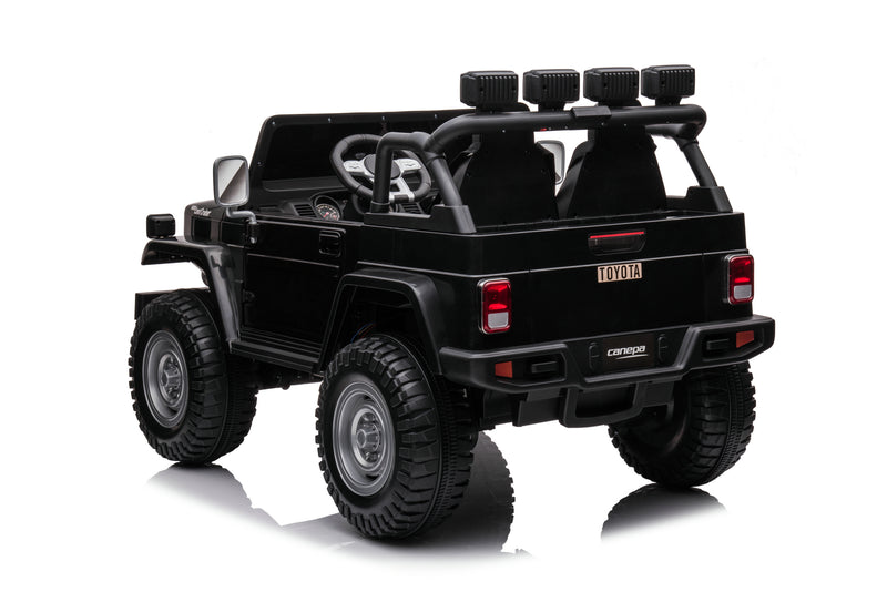 1974 Toyota LandCruiser 24V Ride-On Car – 2-Seater 4X4 SUV with Off-Road Suspension, Rubber Tires, Official Toyota Licensing, Working Headlights for Kids