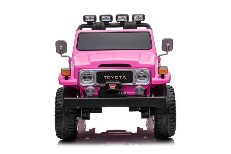 1974 Toyota LandCruiser 24V Ride-On Car – 2-Seater 4X4 SUV with Off-Road Suspension, Rubber Tires, Official Toyota Licensing, Working Headlights for Kids