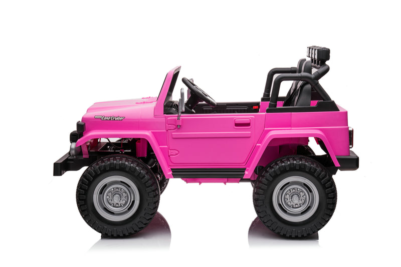 1974 Toyota LandCruiser 24V Ride-On Car – 2-Seater 4X4 SUV with Off-Road Suspension, Rubber Tires, Official Toyota Licensing, Working Headlights for Kids