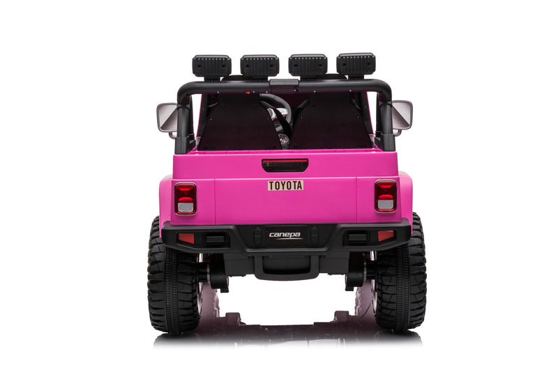1974 Toyota LandCruiser 24V Ride-On Car – 2-Seater 4X4 SUV with Off-Road Suspension, Rubber Tires, Official Toyota Licensing, Working Headlights for Kids