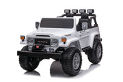 1974 Toyota LandCruiser 24V Ride-On Car – 2-Seater 4X4 SUV with Off-Road Suspension, Rubber Tires, Official Toyota Licensing, Working Headlights for Kids