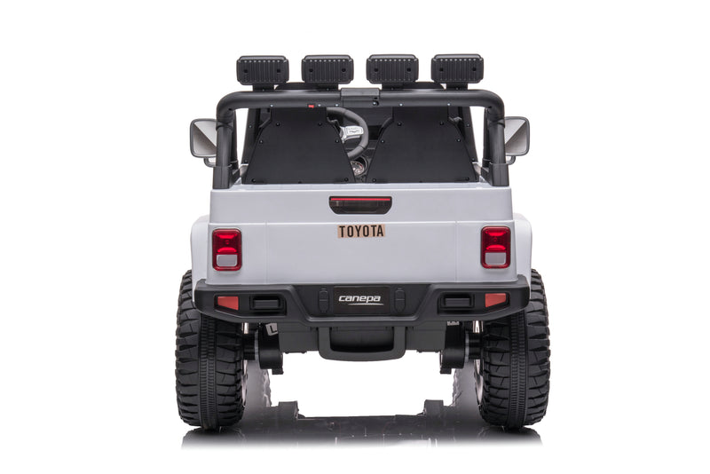 1974 Toyota LandCruiser 24V Ride-On Car – 2-Seater 4X4 SUV with Off-Road Suspension, Rubber Tires, Official Toyota Licensing, Working Headlights for Kids