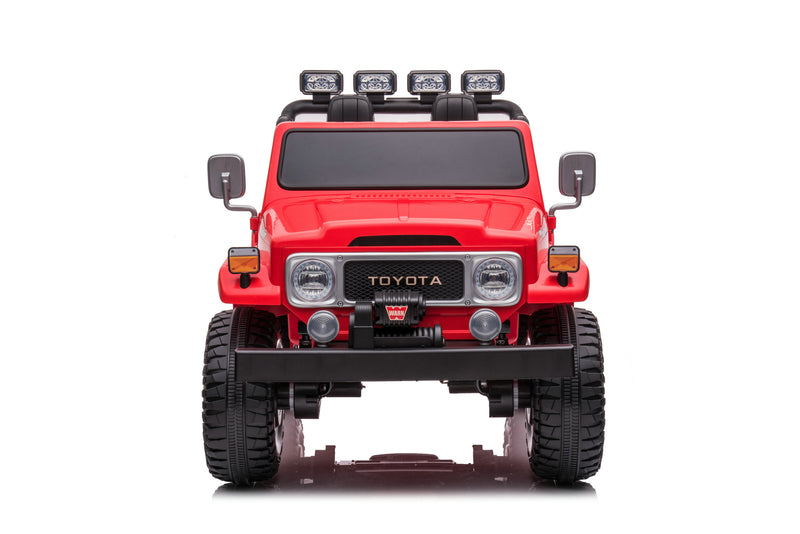 1974 Toyota LandCruiser 24V Ride-On Car – 2-Seater 4X4 SUV with Off-Road Suspension, Rubber Tires, Official Toyota Licensing, Working Headlights for Kids