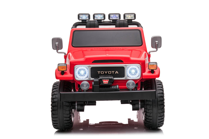 1974 Toyota LandCruiser 24V Ride-On Car – 2-Seater 4X4 SUV with Off-Road Suspension, Rubber Tires, Official Toyota Licensing, Working Headlights for Kids