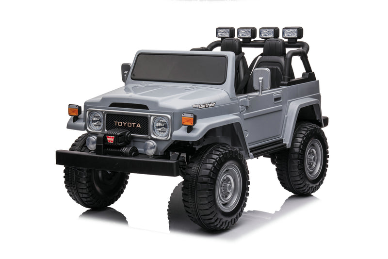 1974 Toyota LandCruiser 24V Ride-On Car – 2-Seater 4X4 SUV with Off-Road Suspension, Rubber Tires, Official Toyota Licensing, Working Headlights for Kids