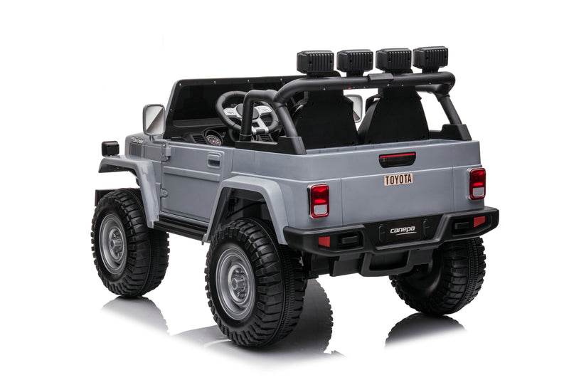 1974 Toyota LandCruiser 24V Ride-On Car – 2-Seater 4X4 SUV with Off-Road Suspension, Rubber Tires, Official Toyota Licensing, Working Headlights for Kids