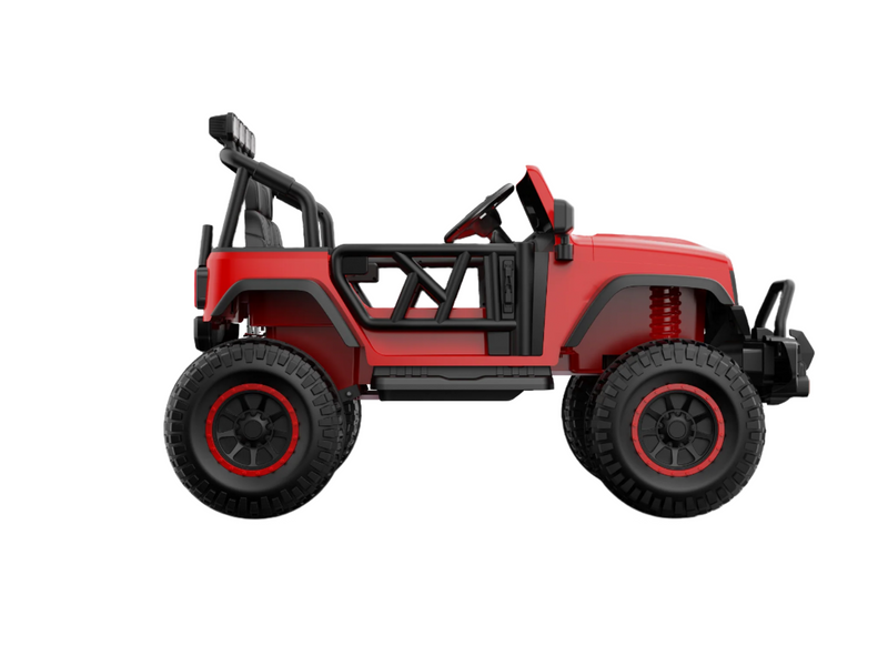 Monster Jeep 24V Ride-On Car – 2-Seater, 4X4 with 800W Motors, Lifted Suspension, Rubber Wheels, Bluetooth, LED Lights, and Parental Remote for Kids