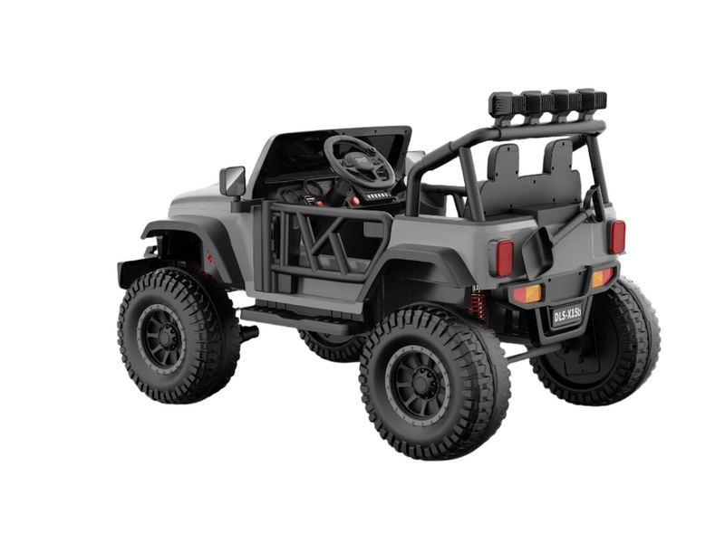 Monster Jeep 24V Ride-On Car – 2-Seater, 4X4 with 800W Motors, Lifted Suspension, Rubber Wheels, Bluetooth, LED Lights, and Parental Remote for Kids