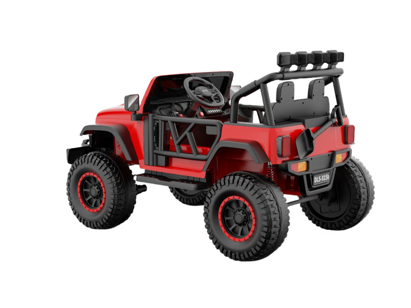 Monster Jeep 24V Ride-On Car – 2-Seater, 4X4 with 800W Motors, Lifted Suspension, Rubber Wheels, Bluetooth, LED Lights, and Parental Remote for Kids