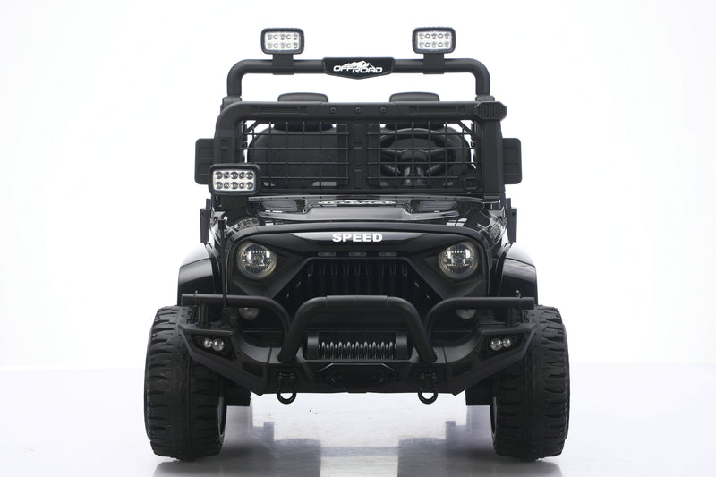 24V kids ride-on Jeep with bright LED lights and realistic details
