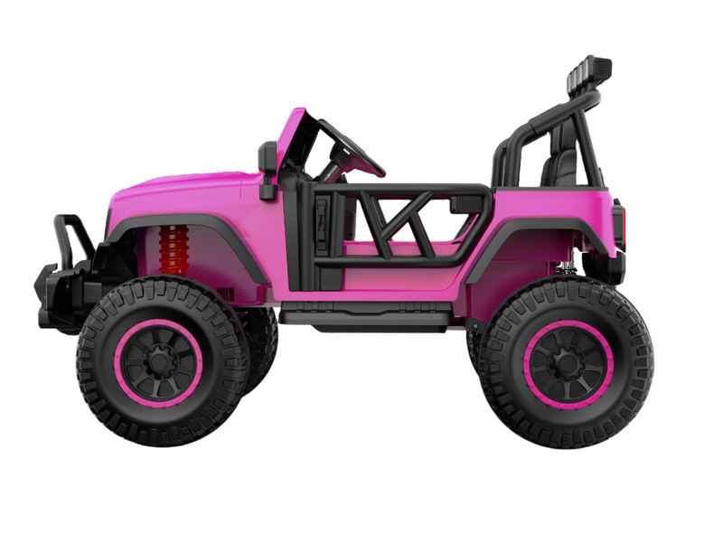 Monster Jeep 24V Ride-On Car – 2-Seater, 4X4 with 800W Motors, Lifted Suspension, Rubber Wheels, Bluetooth, LED Lights, and Parental Remote for Kids