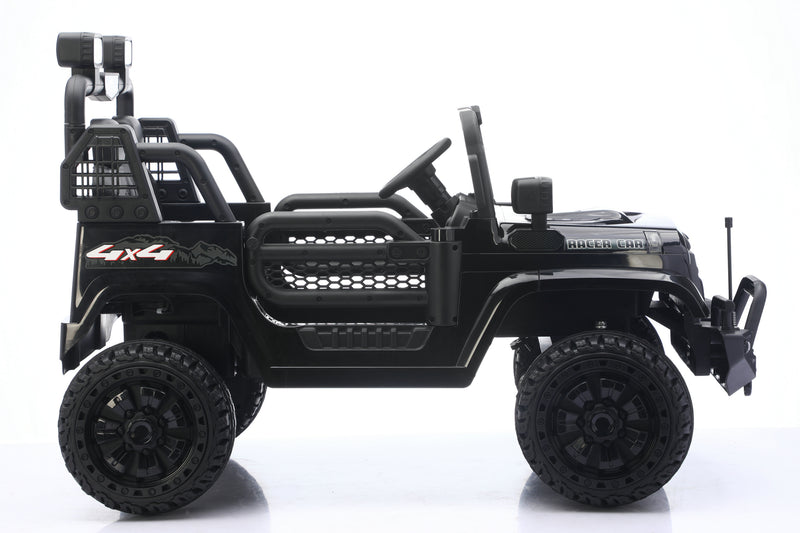 24V Jeep for kids with seat belts for added comfort and security