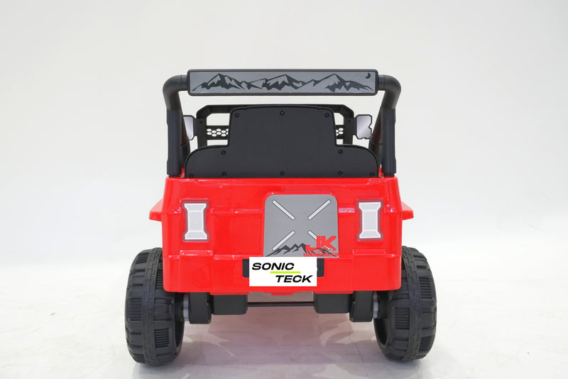 off road kids electric ride on jeep wrangler in red