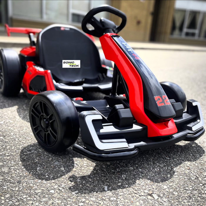 Brushless_go_kart_24Volts_Electric_On_Go-Kart_24Volts_High_Speed_Go-Kart_Sonicteck_24v_Go-Kart_ToyCarsCanada_Red-Go-Kart