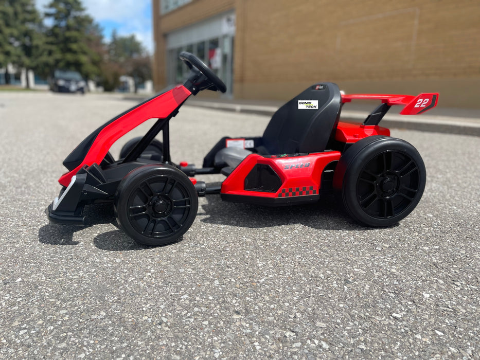 Brushless_go_kart_24Volts_Electric_On_Go-Kart_24Volts_High_Speed_Go-Kart_Sonicteck_24v_Go-Kart_ToyCarsCanada_Red-Go-Kart