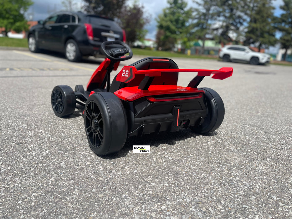 Brushless_go_kart_24Volts_Electric_On_Go-Kart_24Volts_High_Speed_Go-Kart_Sonicteck_24v_Go-Kart_ToyCarsCanada_Red-Go-Kart