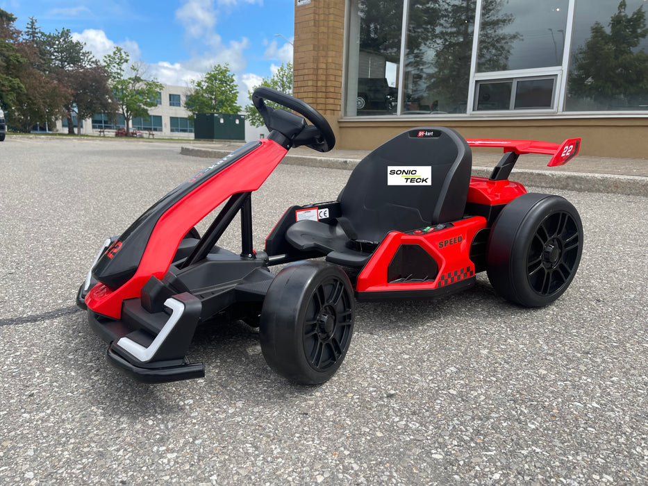 Brushless_go_kart_24Volts_Electric_On_Go-Kart_24Volts_High_Speed_Go-Kart_Sonicteck_24v_Go-Kart_ToyCarsCanada_Red-Go-Kart