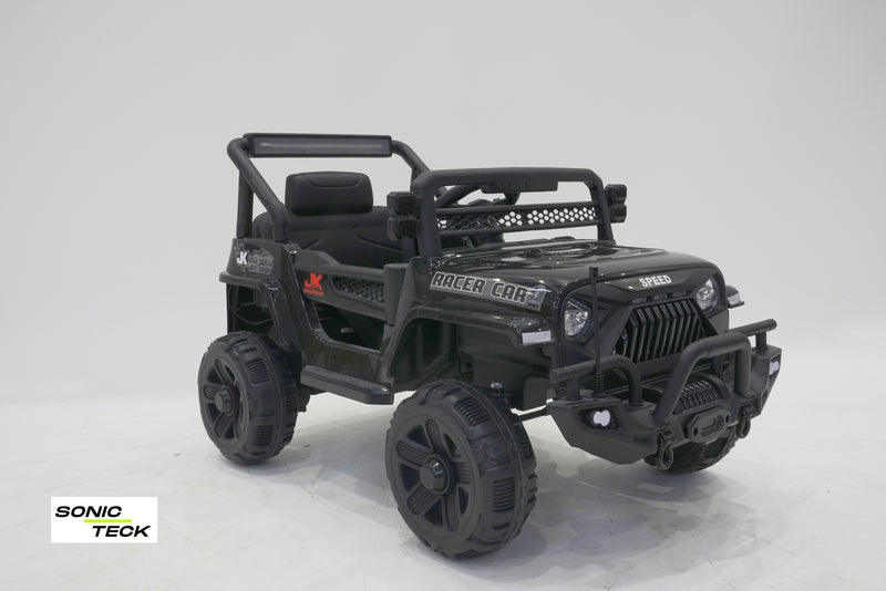 black electric ride-on jeep