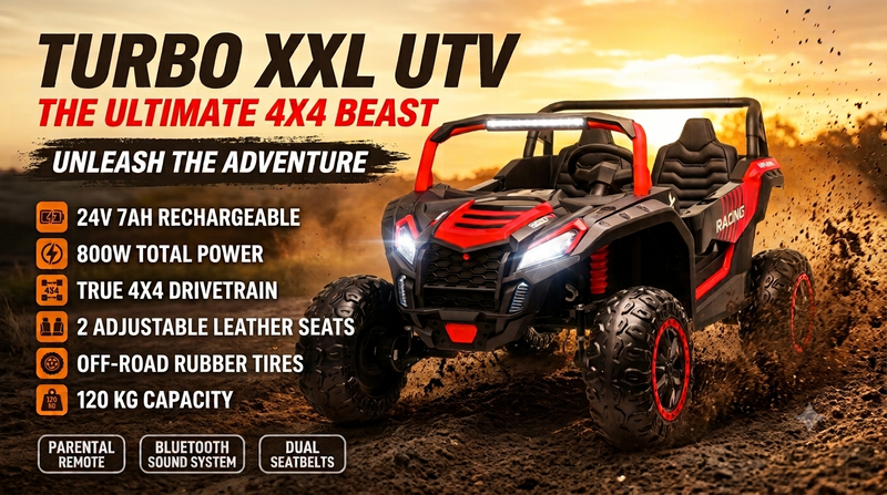 Turbo XXL UTV Dune Buggy 24V | 4x4 | 800W | Massive 2 Seater