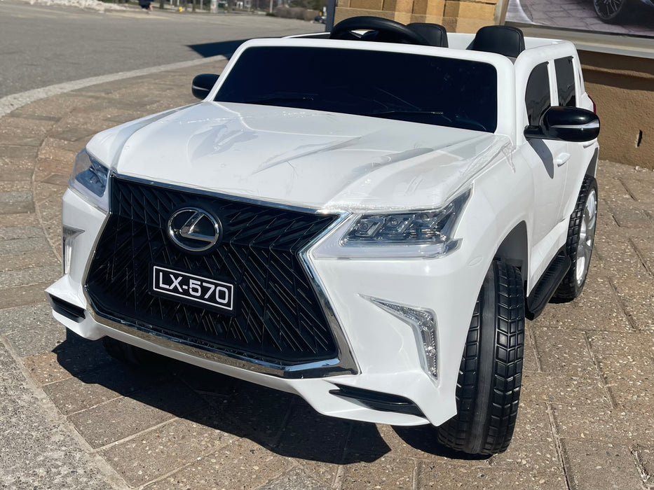 2025 Lexus LX 570 Kids Ride On Car 4x4 Hydraulics Rubber Tires Leather Seats Remote Control Phone App