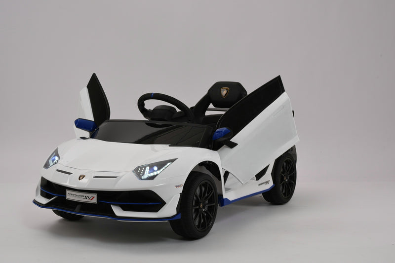 White_Lamborghini_aventador_svj_ride_on_car_kids_car_lamborhini_12volts_12v_SonicTeck_ToycarsCanada_remote_control_kids_ride_on_