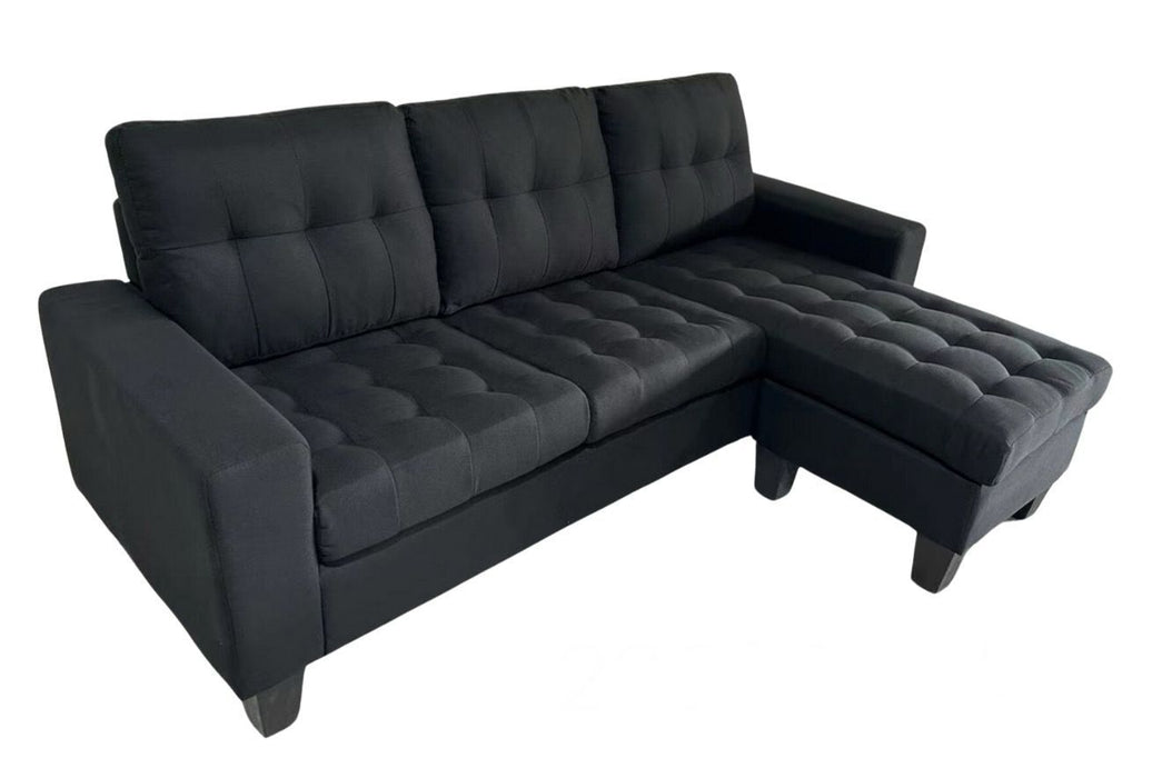 Hailey Sectional Couch | Reversible Sectional Sofa | Black Grey & White