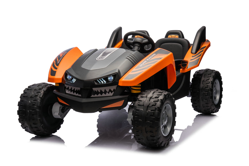 Shark Dune Racer 24V 4x4 Ride-On Car – 2-Seater Kids Electric Dune Buggy with Rubber Wheels, Leather Seats, and Metal Chassis