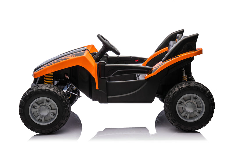 Shark Dune Racer 24V 4x4 Ride-On Car – 2-Seater Kids Electric Dune Buggy with Rubber Wheels, Leather Seats, and Metal Chassis