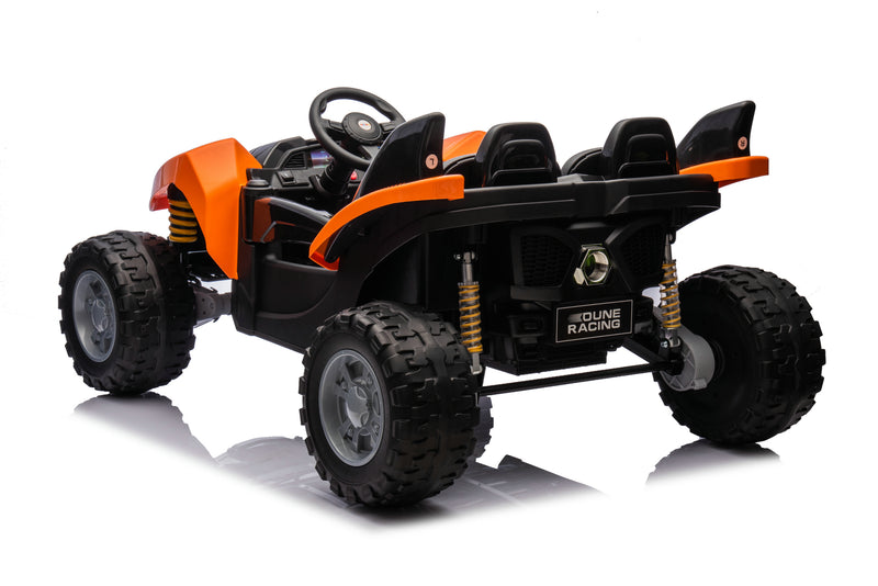 Shark Dune Racer 24V 4x4 Ride-On Car – 2-Seater Kids Electric Dune Buggy with Rubber Wheels, Leather Seats, and Metal Chassis