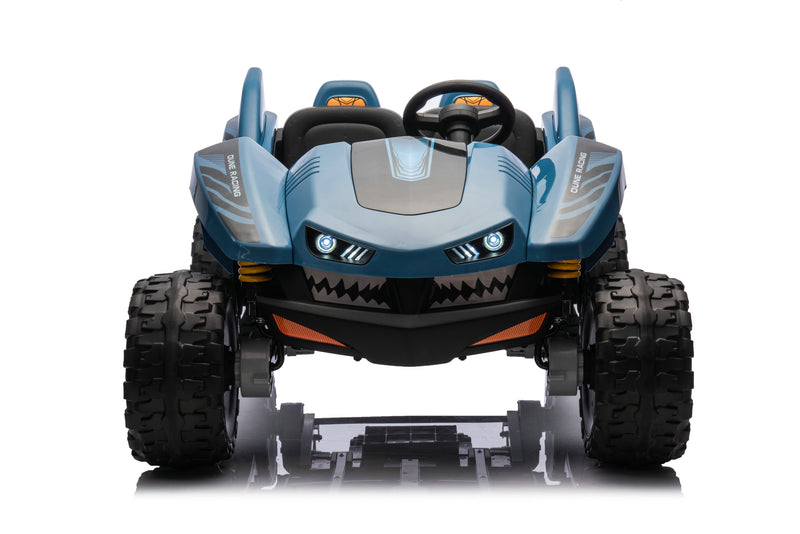 Shark Dune Racer 24V 4x4 Ride-On Car – 2-Seater Kids Electric Dune Buggy with Rubber Wheels, Leather Seats, and Metal Chassis