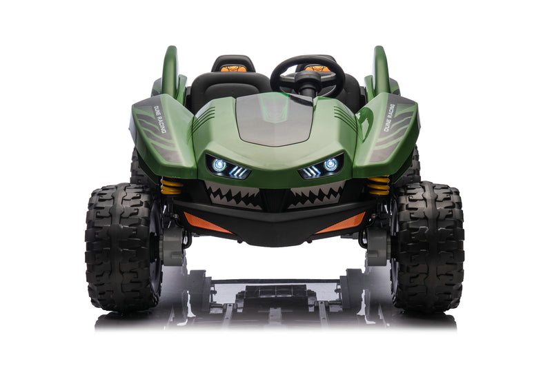 Shark Dune Racer 24V 4x4 Ride-On Car – 2-Seater Kids Electric Dune Buggy with Rubber Wheels, Leather Seats, and Metal Chassis
