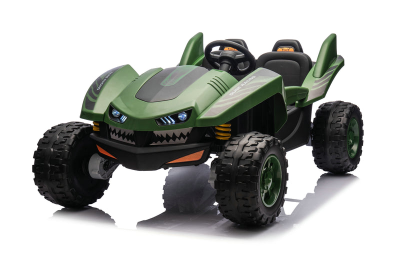 Shark Dune Racer 24V 4x4 Ride-On Car – 2-Seater Kids Electric Dune Buggy with Rubber Wheels, Leather Seats, and Metal Chassis