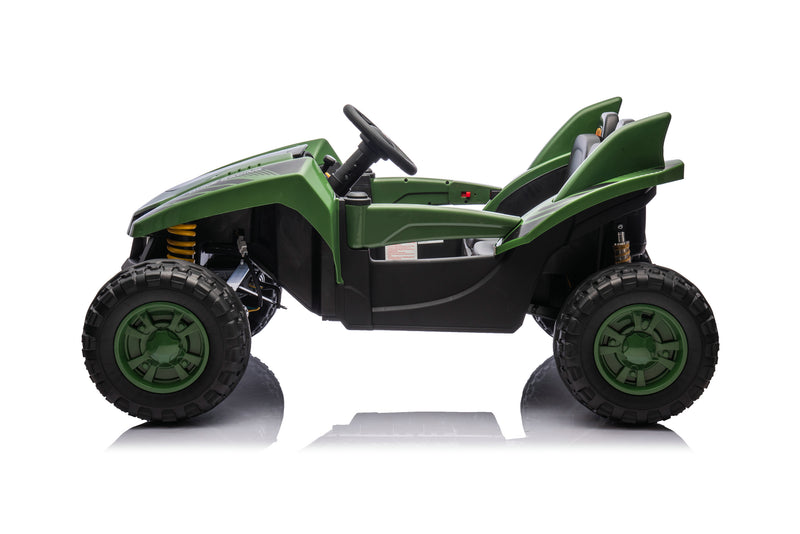 Shark Dune Racer 24V 4x4 Ride-On Car – 2-Seater Kids Electric Dune Buggy with Rubber Wheels, Leather Seats, and Metal Chassis