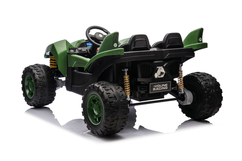 Shark Dune Racer 24V 4x4 Ride-On Car – 2-Seater Kids Electric Dune Buggy with Rubber Wheels, Leather Seats, and Metal Chassis