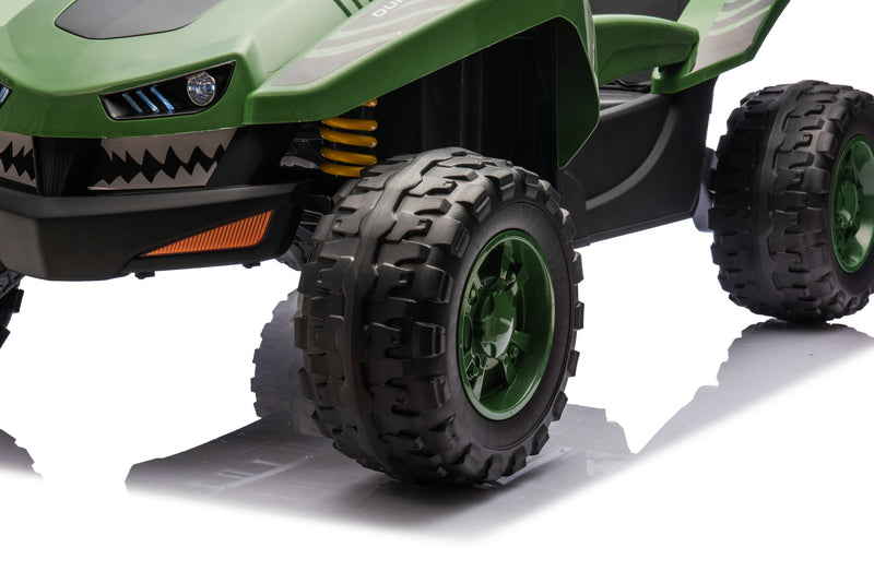 Shark Dune Racer 24V 4x4 Ride-On Car – 2-Seater Kids Electric Dune Buggy with Rubber Wheels, Leather Seats, and Metal Chassis