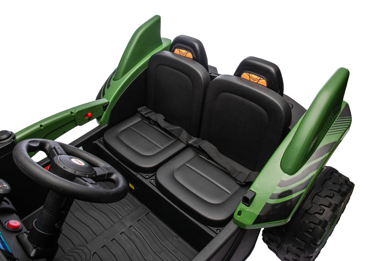 Shark Dune Racer 24V 4x4 Ride-On Car – 2-Seater Kids Electric Dune Buggy with Rubber Wheels, Leather Seats, and Metal Chassis