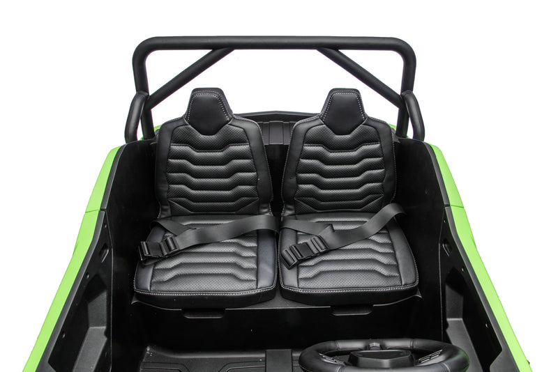 Interior view of the Apex XXL 24V kids ride-on UTV.