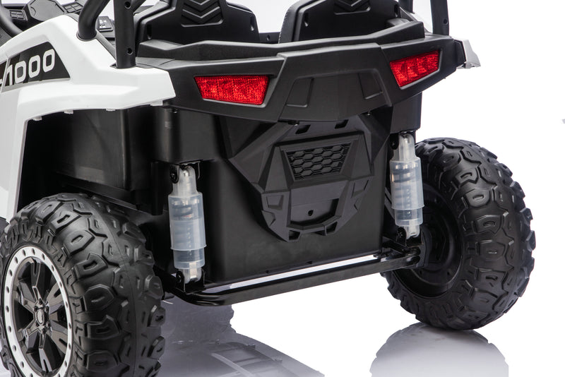 Rear view of the Apex XXL 24V kids ride-on UTV.