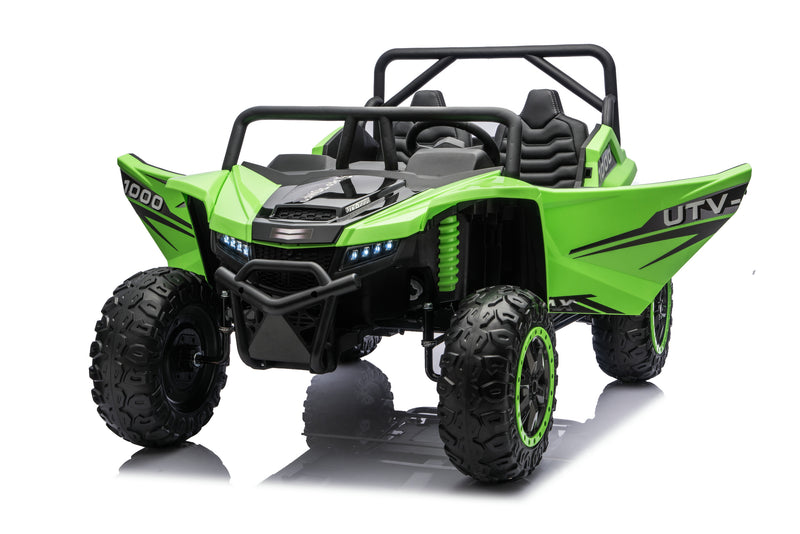Kids ride-on UTV with included parent remote control.
