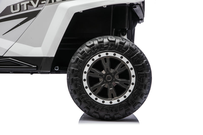 Heavy-duty metal chassis construction of the Apex XXL ride-on UTV.