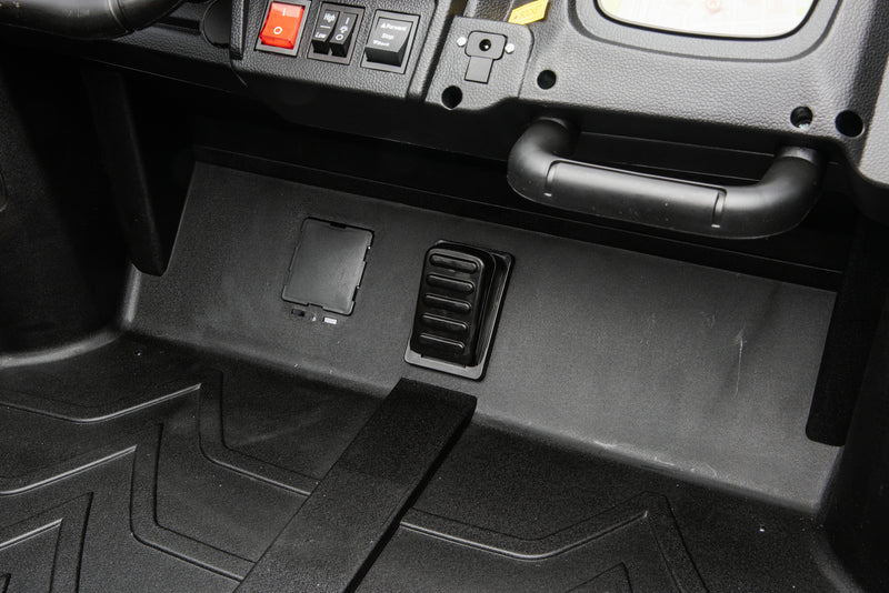 Bluetooth music stereo system in the Apex XXL 24V ride-on UTV.